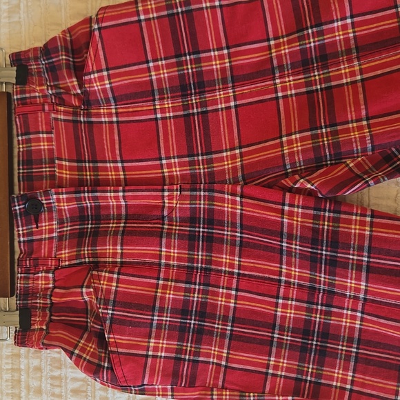 ❤️ Urban Outfitters Red Plaid Tapered Mom Pants Elastic Waist XS / 0–2 - Picture 10 of 13